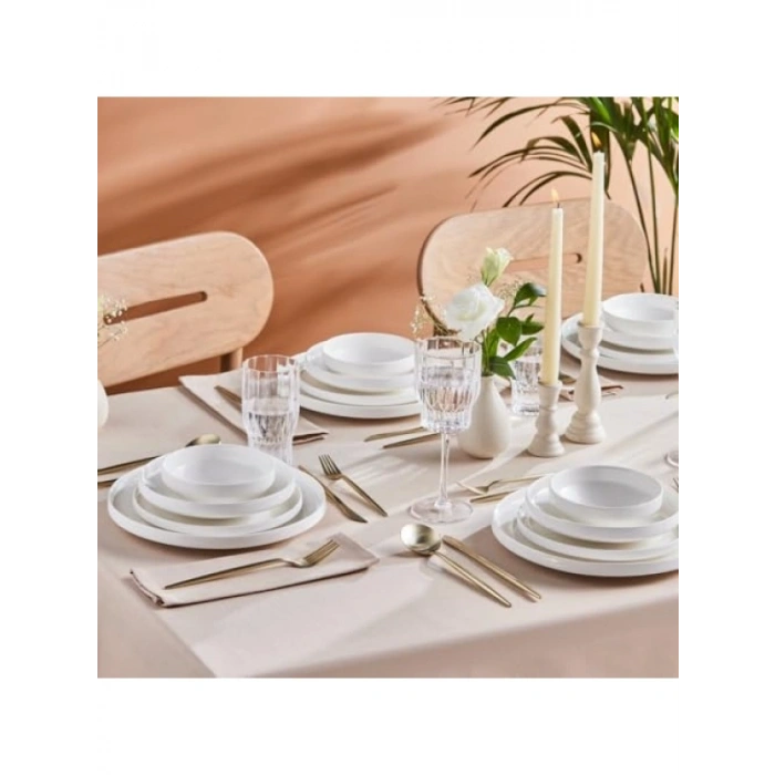 24 Parça 6 Kişilik Beyaz Yemek Takımı