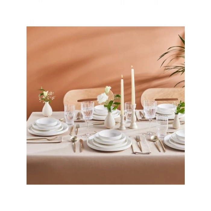 24 Parça 6 Kişilik Beyaz Yemek Takımı