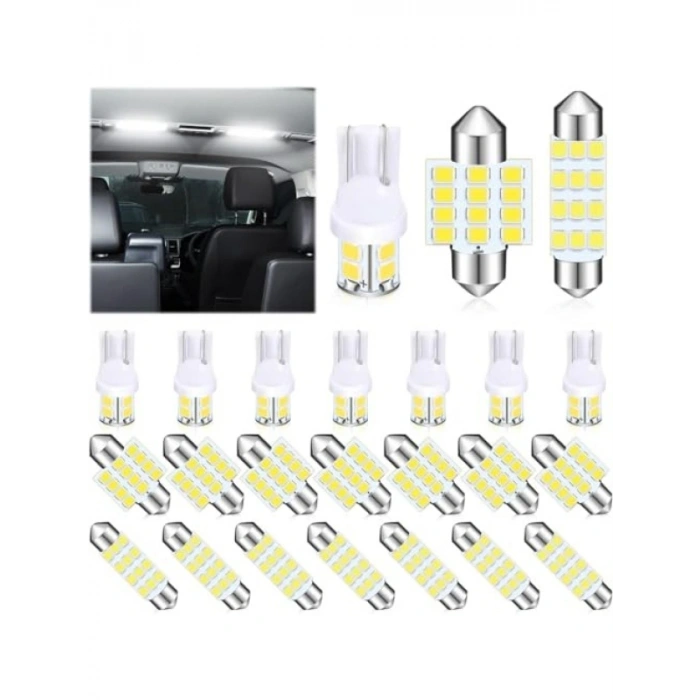 24 Parça LED Araba Ampul Seti, Tavan ve İç Aydınlatma için Süper Parlak Dome Ampuller