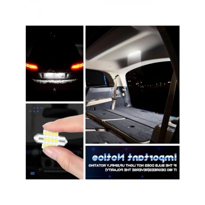24 Parça LED Araba Ampul Seti, Tavan ve İç Aydınlatma için Süper Parlak Dome Ampuller