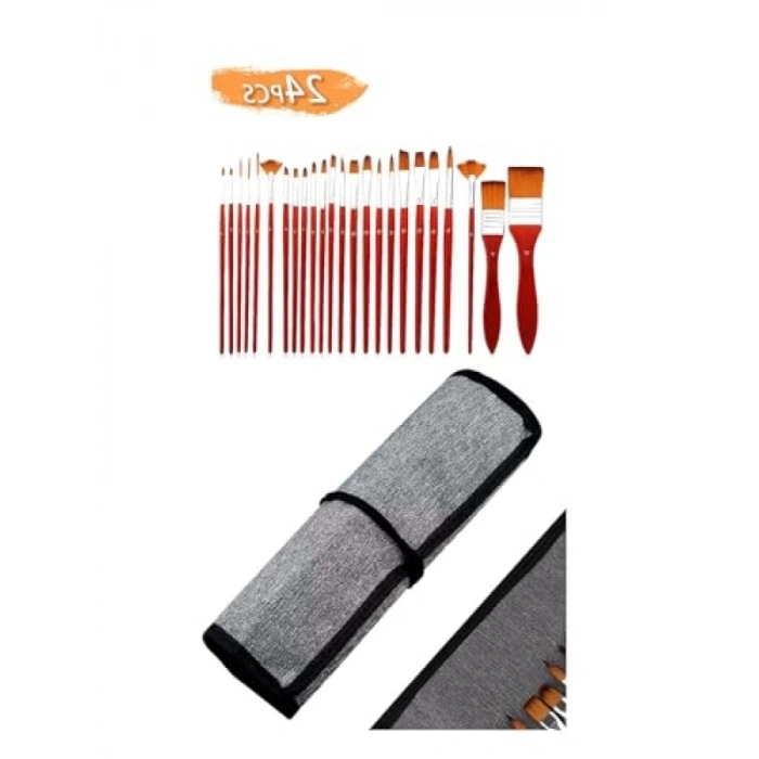 24 Parçalı Profesyonel Sanat Fırça Seti