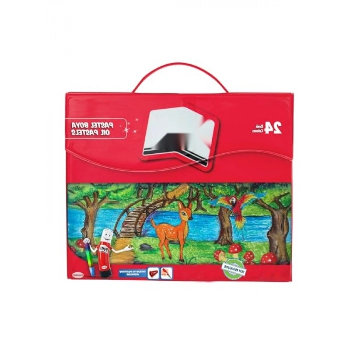 24 Renkli Çantalı Yumuşak Pastel Boya Seti