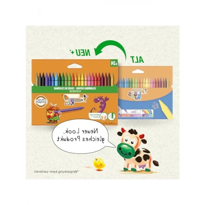 24 Renkli Kirletmeyen Pastel Boya Seti - Çocuklar için