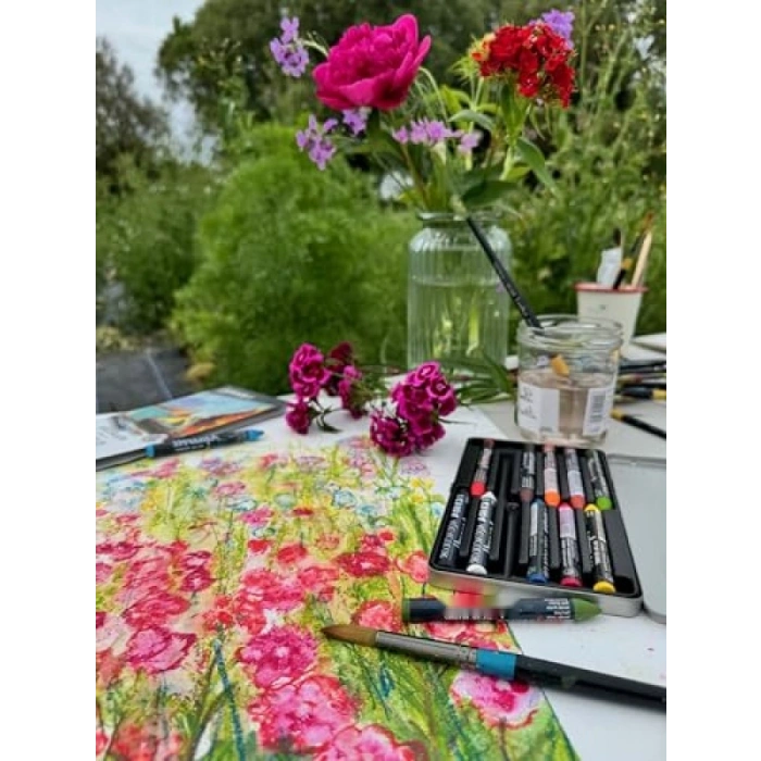 24 Renkli Metal Kutu Pastel Boya