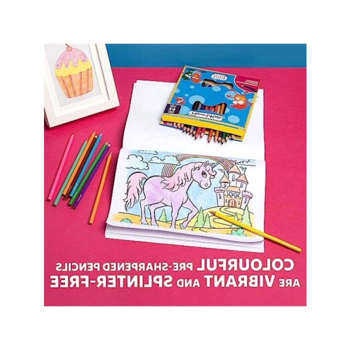 24 Renkli Önceden Kesilmiş Çocuk Boya Kalemi Seti