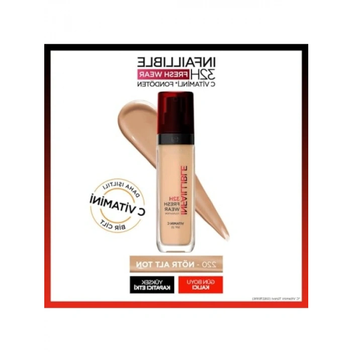 24 Saat Kalıcı C Vitamini İçeren Fondöten - 30 ml
