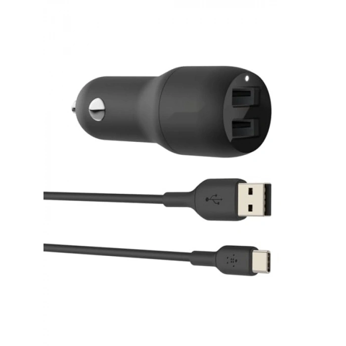 24 W Çift USB Araç Şarj Cihazı + 3 m USB-C Kablosu