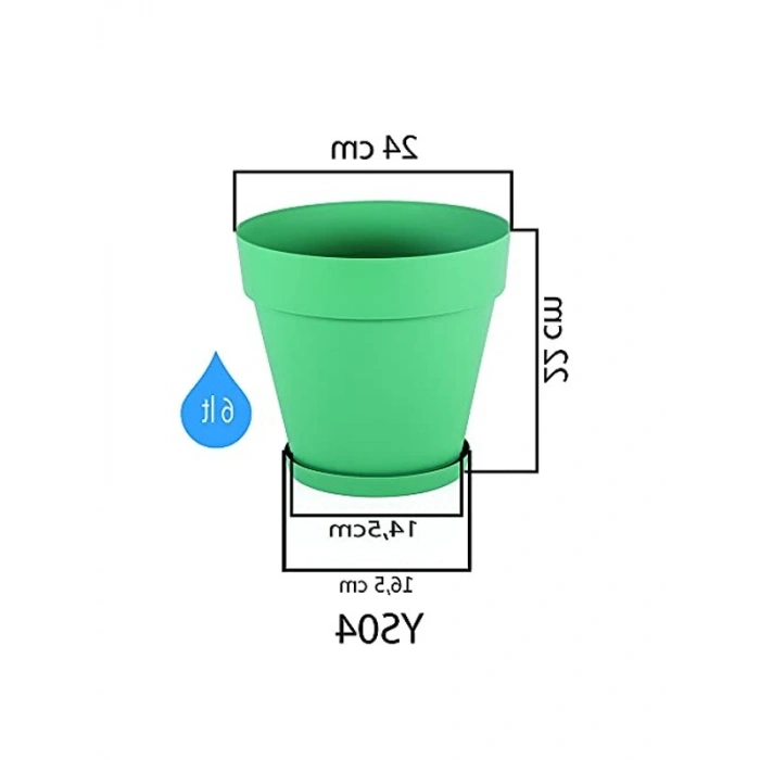 24cm Drenaj Aparatı ile 6 Litre Kapasiteye Sahip Saksı Seti