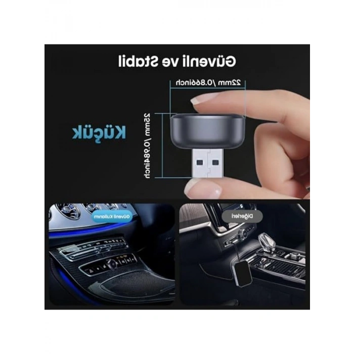 2.4G/5G WiFi CarPlay ve Android Auto Kabloludan Kablosuza Çevirici USB Adaptör
