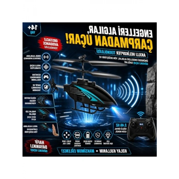 2.4GHz Uzaktan Kumandalı Helikopter, Engel Tanıma ile Stabil Uçuş