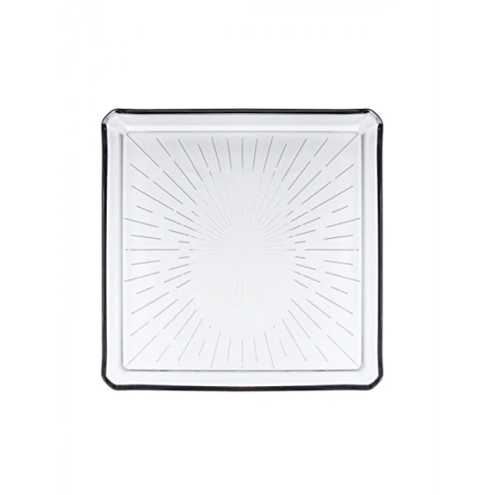 24x24 cm Kristal Cam Servis Tabağı – Şık Tasarım