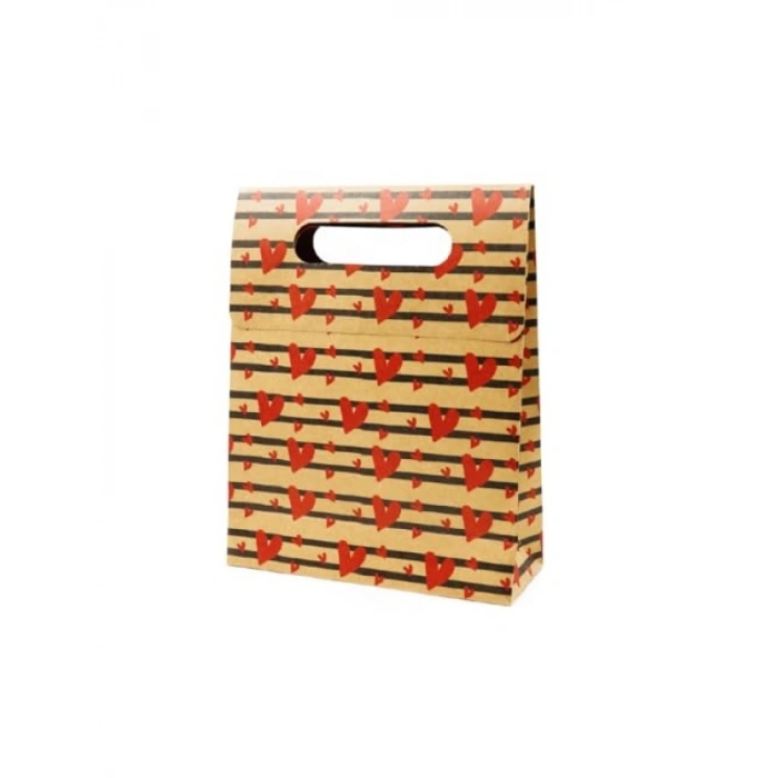 24x30 cm Kalp Desenli Hediye Kutusu