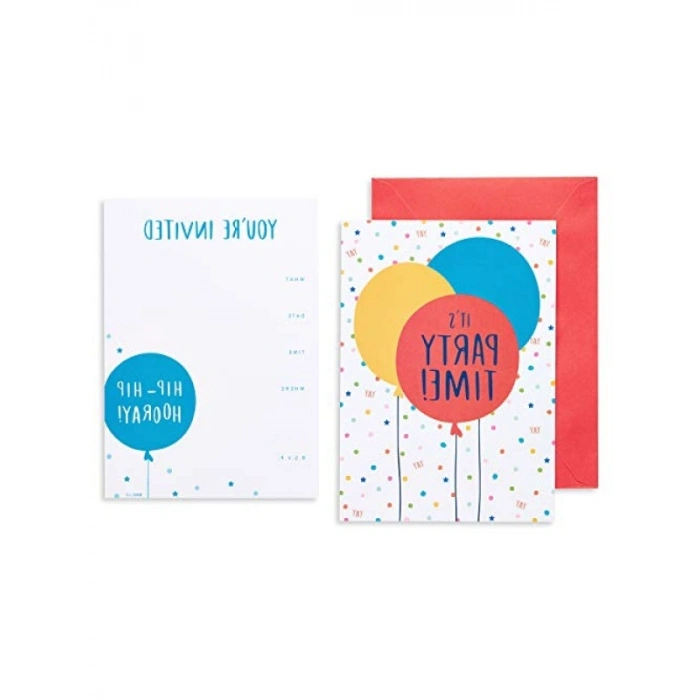 25 Adet Balon Temalı Doğum Günü Davetiyesi