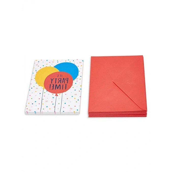 25 Adet Balon Temalı Doğum Günü Davetiyesi