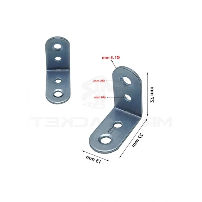 25 Adet L Şekilli Demir Gönye Köşebent - Mobilya Sabitleme ve Birleştirme