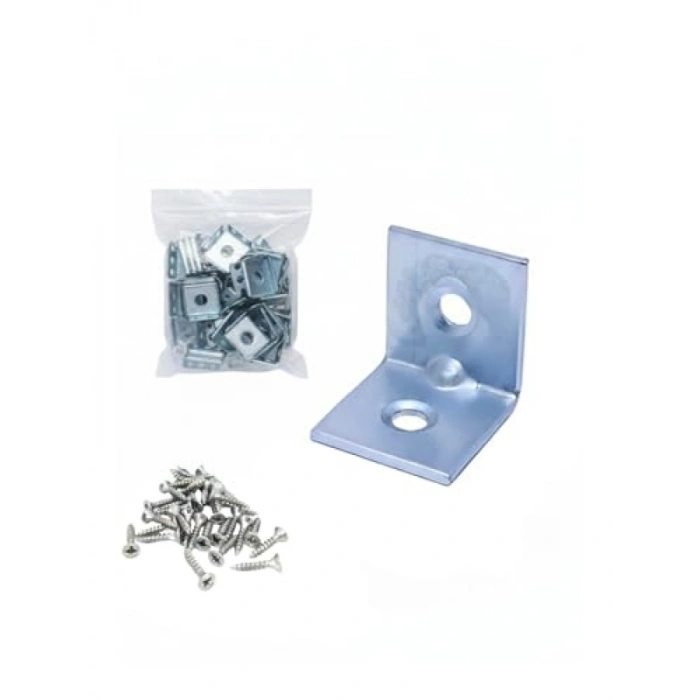 25 Adet L Tipi Metal Köşebent, Vida Dahil