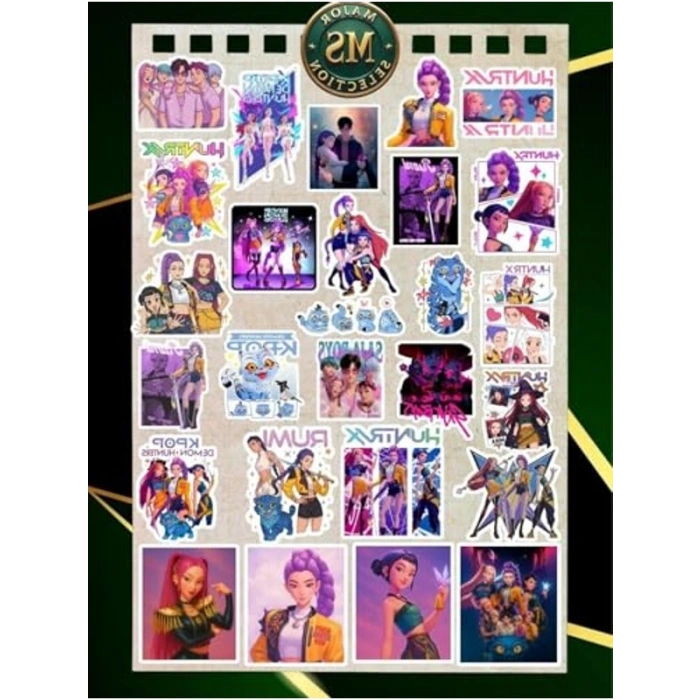 25 Adet Suya Dayanıklı Kpop Demon Hunter Sticker Seti, Araba ve Laptop Etiketleri