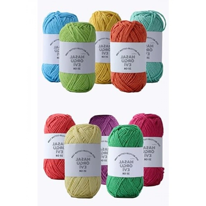 25 Gram Mini Pamuk Örgü İpi, 10 Renk Seçeneği ile