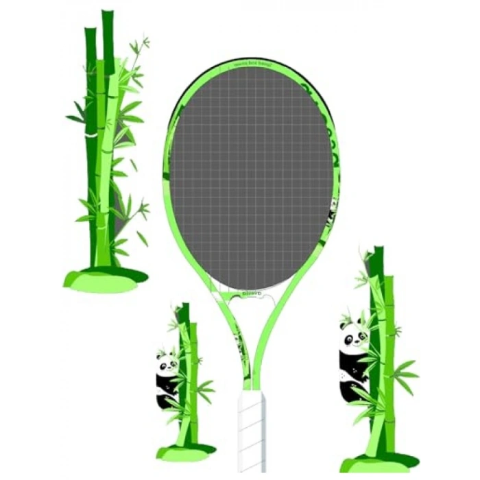 25 İnç Yeşil Panda Desenli Profesyonel Tenis Raket