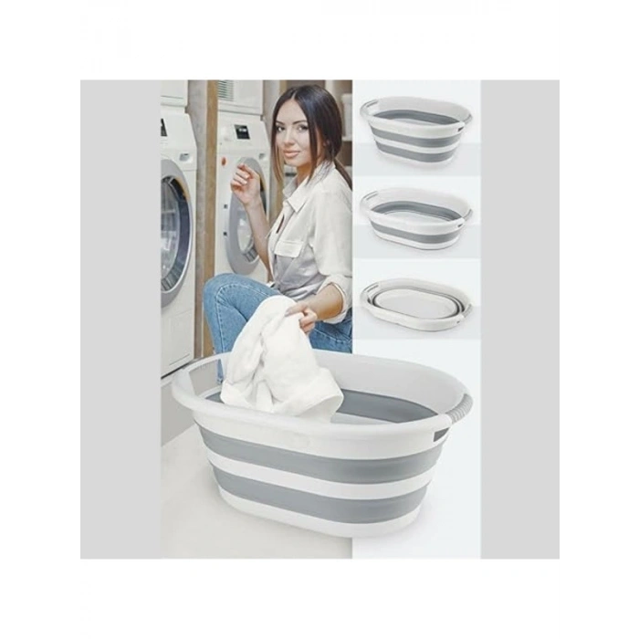 25 Litre Katlanabilir Silikon Çamaşır Sepeti, Ergonomik ve Taşınabilir Tasarım