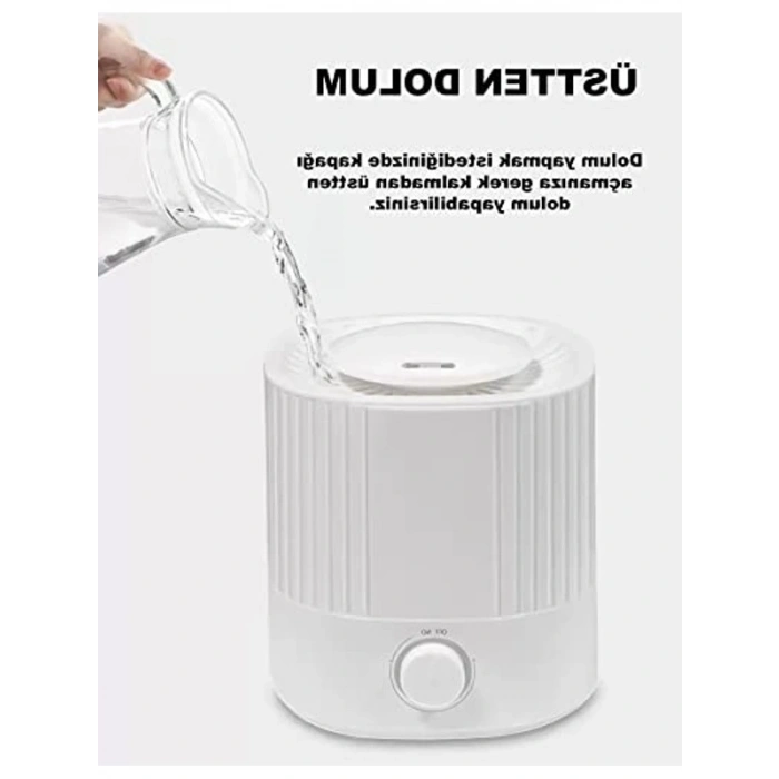 2.5 Lt Ultrasonik Buhar Nemlendirici, 7 Renkli Led Işığı ile Beyaz