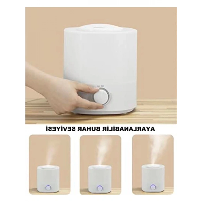 2.5 Lt Ultrasonik Buhar Nemlendirici, 7 Renkli Led Işığı ile Beyaz