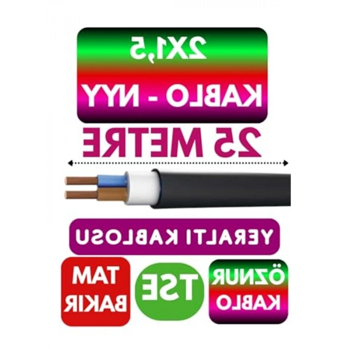 25 Metre Uzunluğunda 2x1,5 NYY Yeraltı Kablo, Dayanıklı Yapı