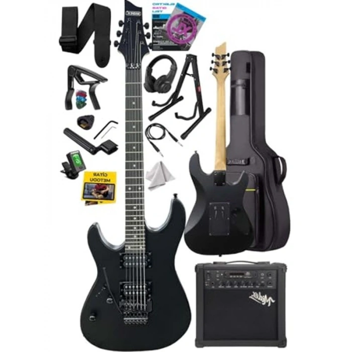 25 Watt Bluetooth Amfili Profesyonel Elektro Gitar Seti