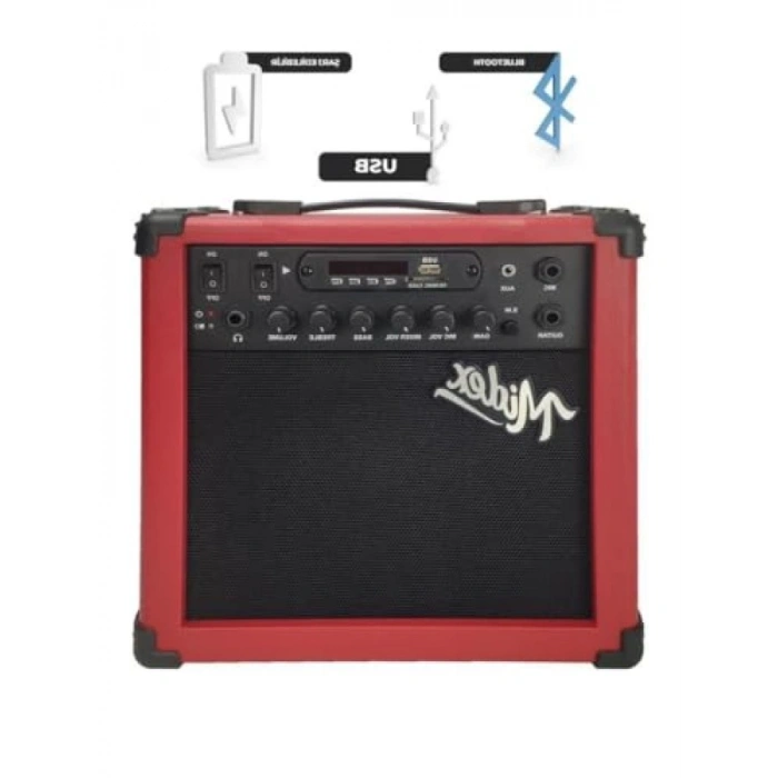 25 Watt Elektro Gitar Amfisi, Bluetooth ve USB Özellikli