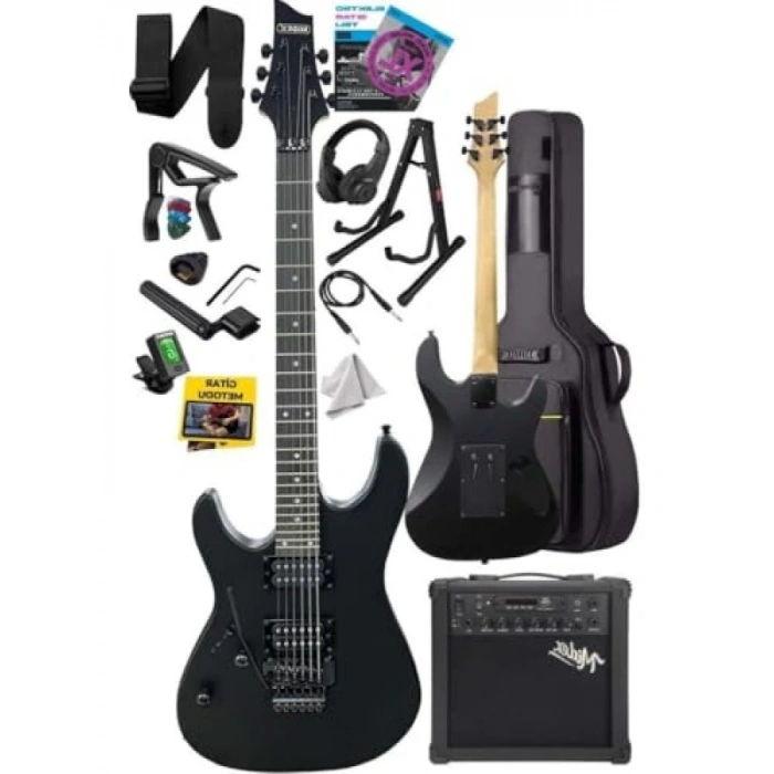 25 Watt Gainli Bluetooth Amfili Elektro Gitar Seti