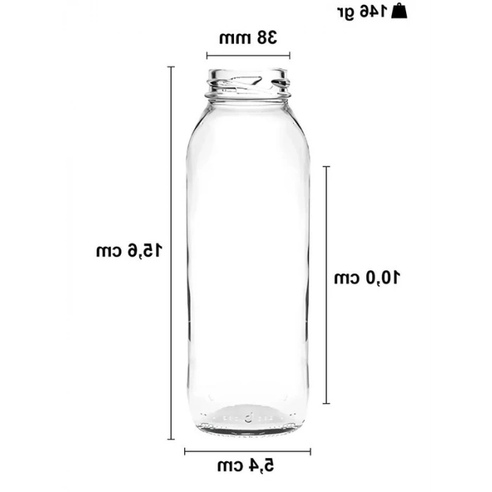 250 ml Metal Kapaklı 6 Adet Şeffaf Meyve Suyu Şişesi, Pratik Kullanım