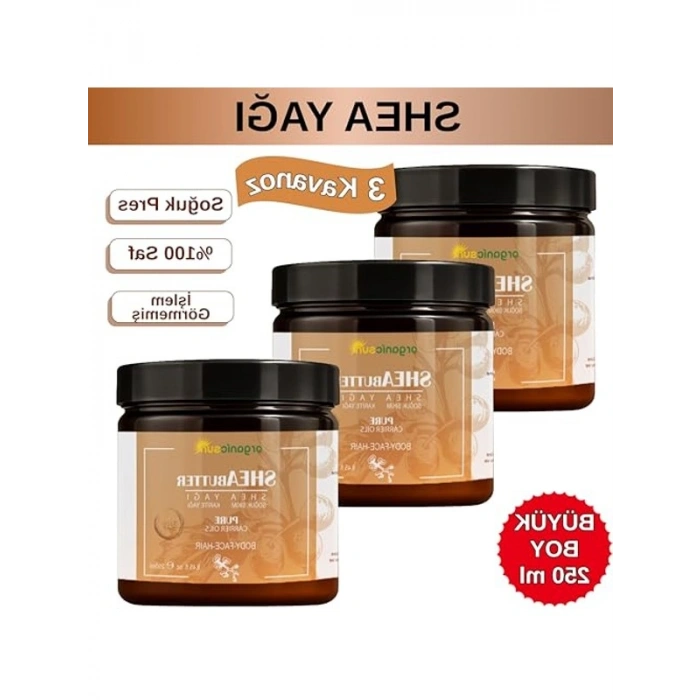 250 ml x 3 Adet Shea Yağı, %100 Ham ve Doğal