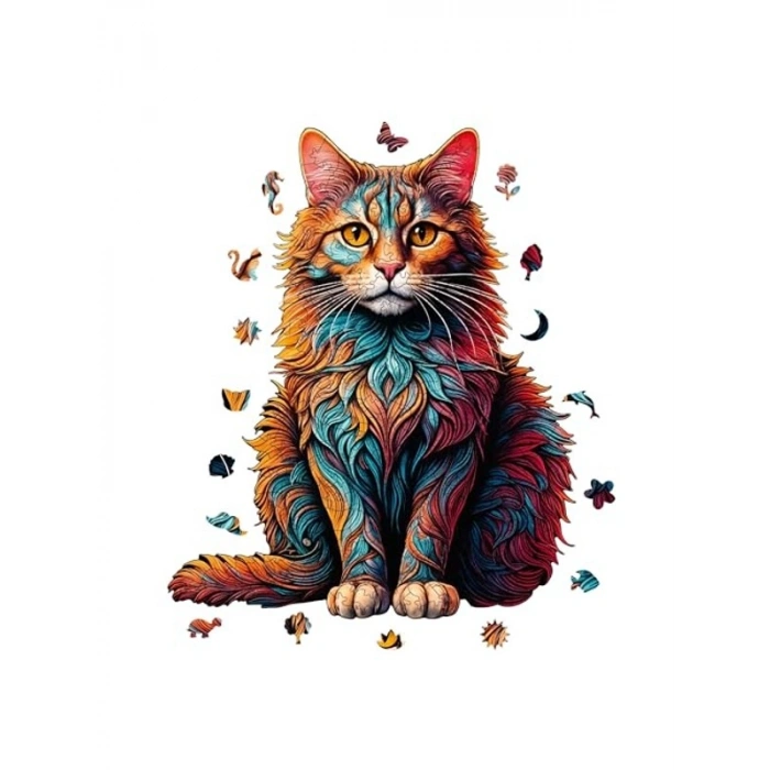 250 Parça Kedi Temalı Ahşap Puzzle Seti