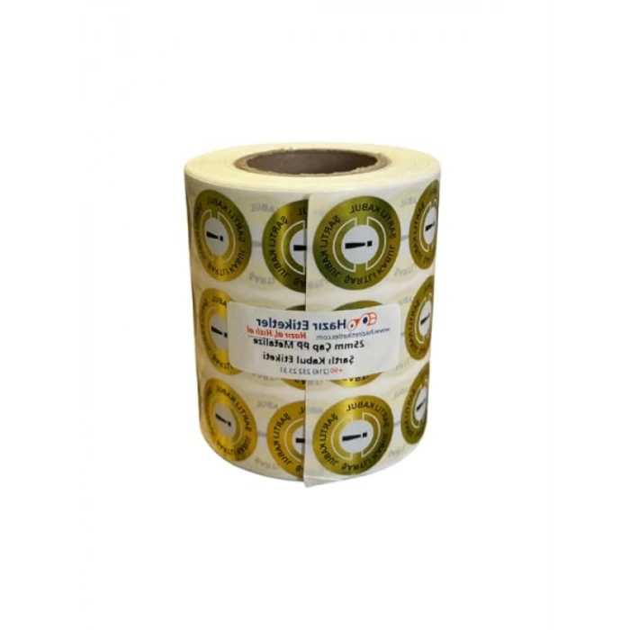 2500 Adet PP Metalize Kalite Kontrol Etiketi 25mm Çap
