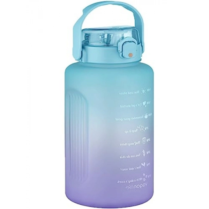 2500ml Pipetli Motivasyon Matarası - Çift Renk Seçenekleri