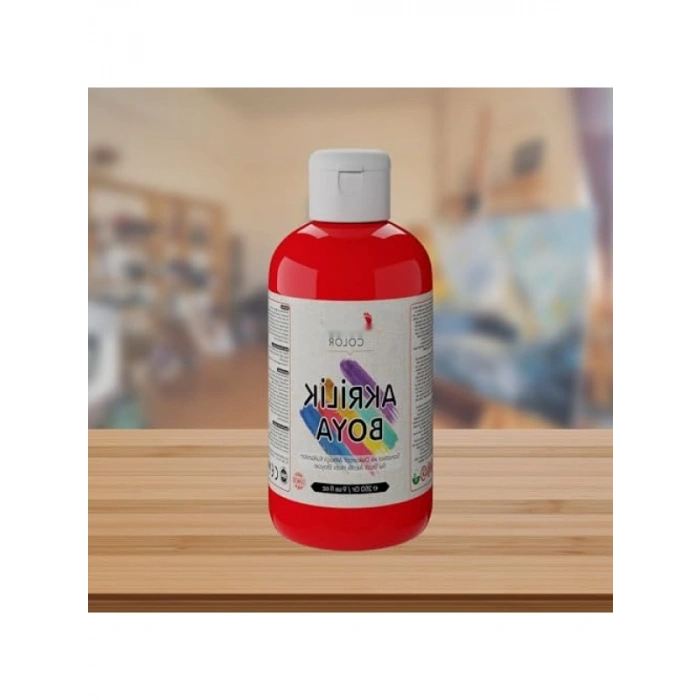 250gr Kırmızı Akrilik Boya - Yüksek Kalite