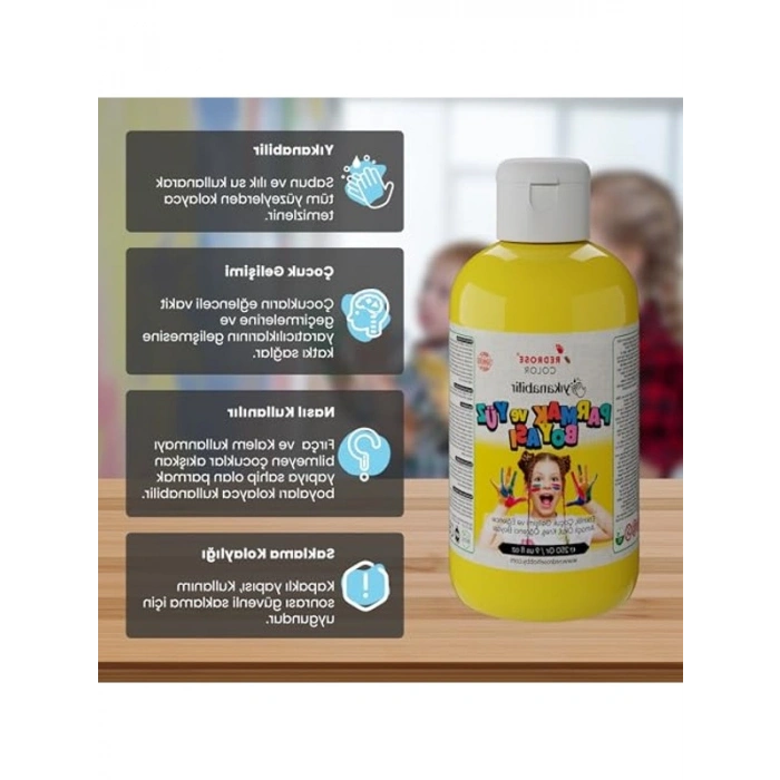 250gr Sarı Parmak Boyası - Sanat İçin Uygun