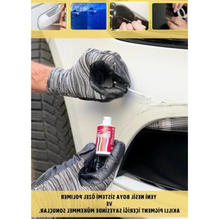25ml Fırçalı Parlak Siyah Rötuş Boyası Seti, Kolay Uygulama