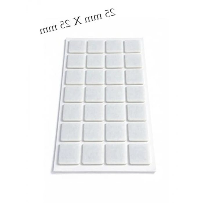 25mm x 25mm Yapışkanlı Keçe Ped, 32 Parça Set ile Zemin Koruma