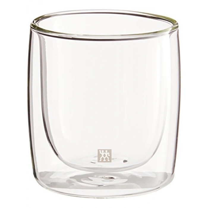 266 ml Kapasiteli Çift Camlı 2li Viski Bardağı, Şeffaf Cam Tasarım