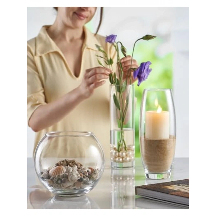 27 cm Yüksekliğinde Şık Düz Silindir Vazo