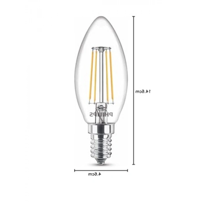 2700K Sarı Işık Renk Seçeneği ile Led Mum Filament Ampul, 3lü Paket