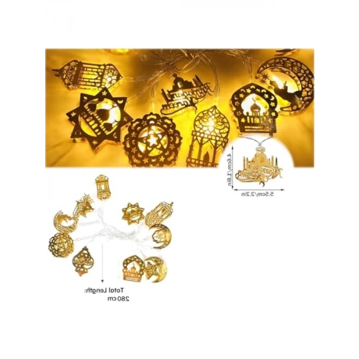 280 cm Uzunlukta Ramazan Temalı LED Işık Zinciri - 10lu Set