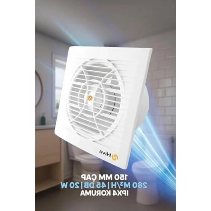280 M³/H Debi ile 45 Db Sessiz Banyo Aspiratörü, Su Sıçrama Koruması