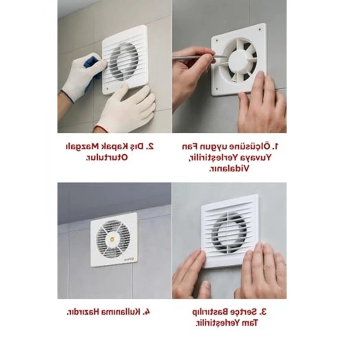 280 M³/H Debi ile 45 Db Sessiz Banyo Aspiratörü, Su Sıçrama Koruması
