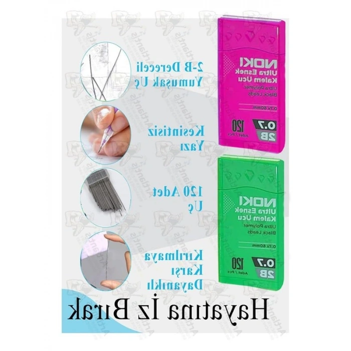 2B 0.7 mm Kalem Ucu, 120li Paket, Çoklu Versatil Uç Seti