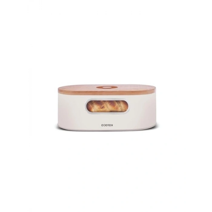 2in1 Ekmek Kutusu ve Kesme Tahtası, Çelik ve Bambu