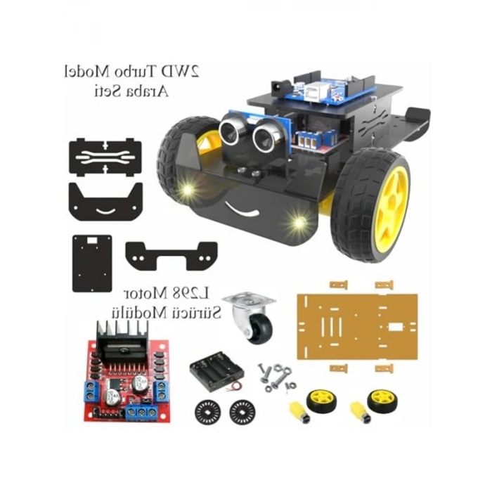 2WD Robot Araba Seti, 317 Parça ile STEM Kodlama Eğitimi