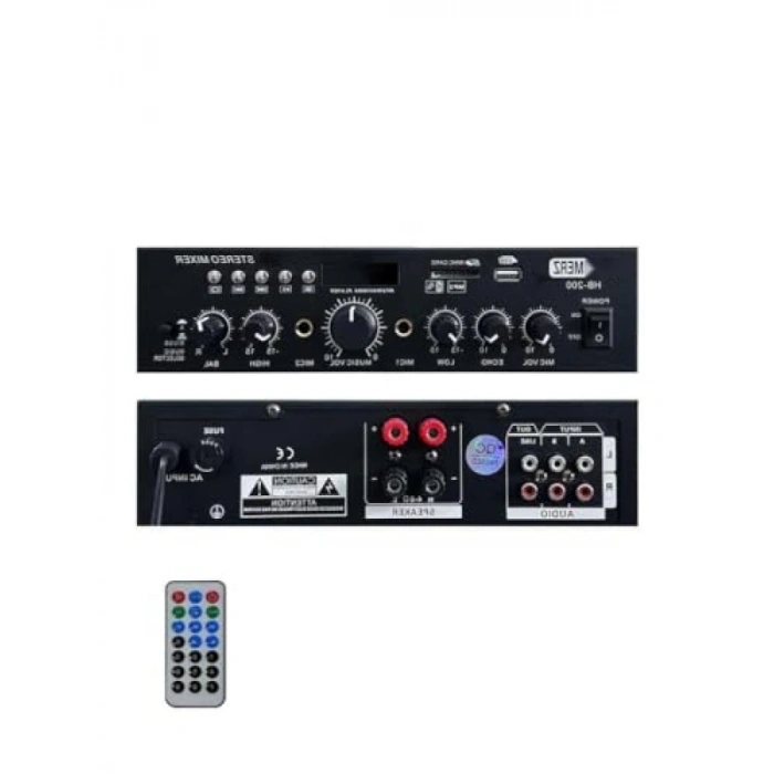 2x100W Bluetooth USB Amfi - Stereo Mixer 4-8 Ohm