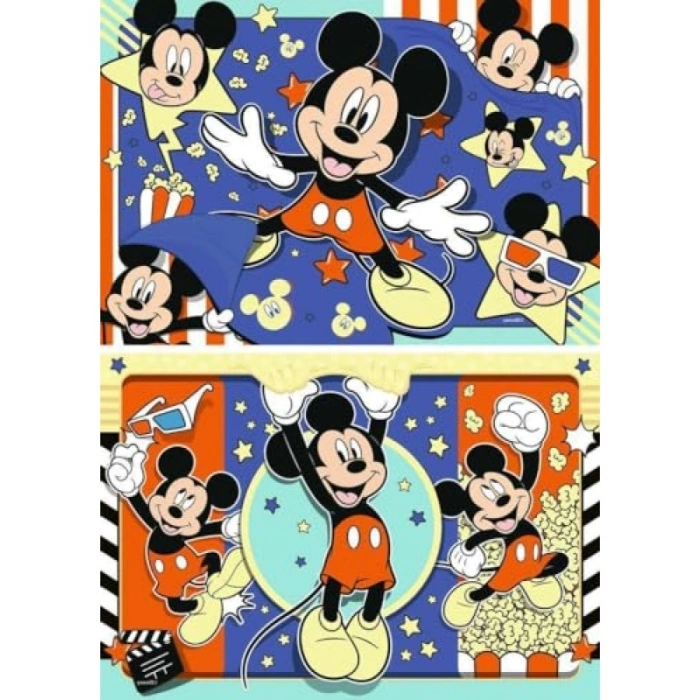 2x24 Parça Mickey Mouse Film Puzzle - Eğlenceli ve Dayanıklı